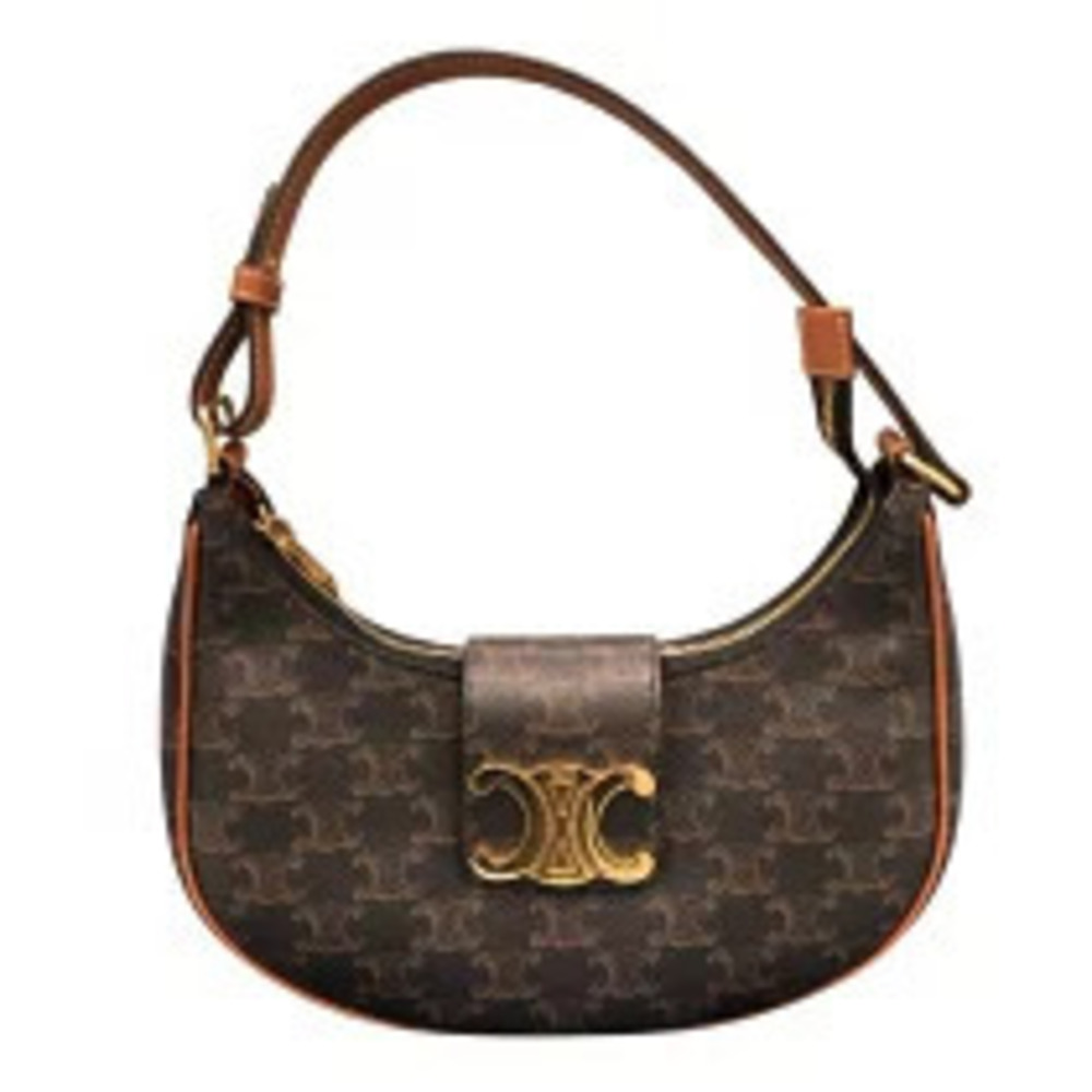 Celine Ava Brown Triomphe Canvas Handbag